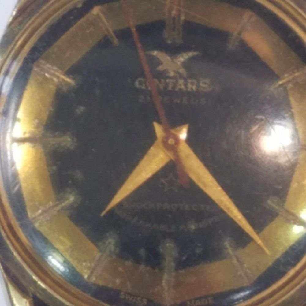 Vintage Gintars 21 Jewels Gold Filled Swiss Watch Metin Yildiz For Parts Repair - Picture 7 of 12